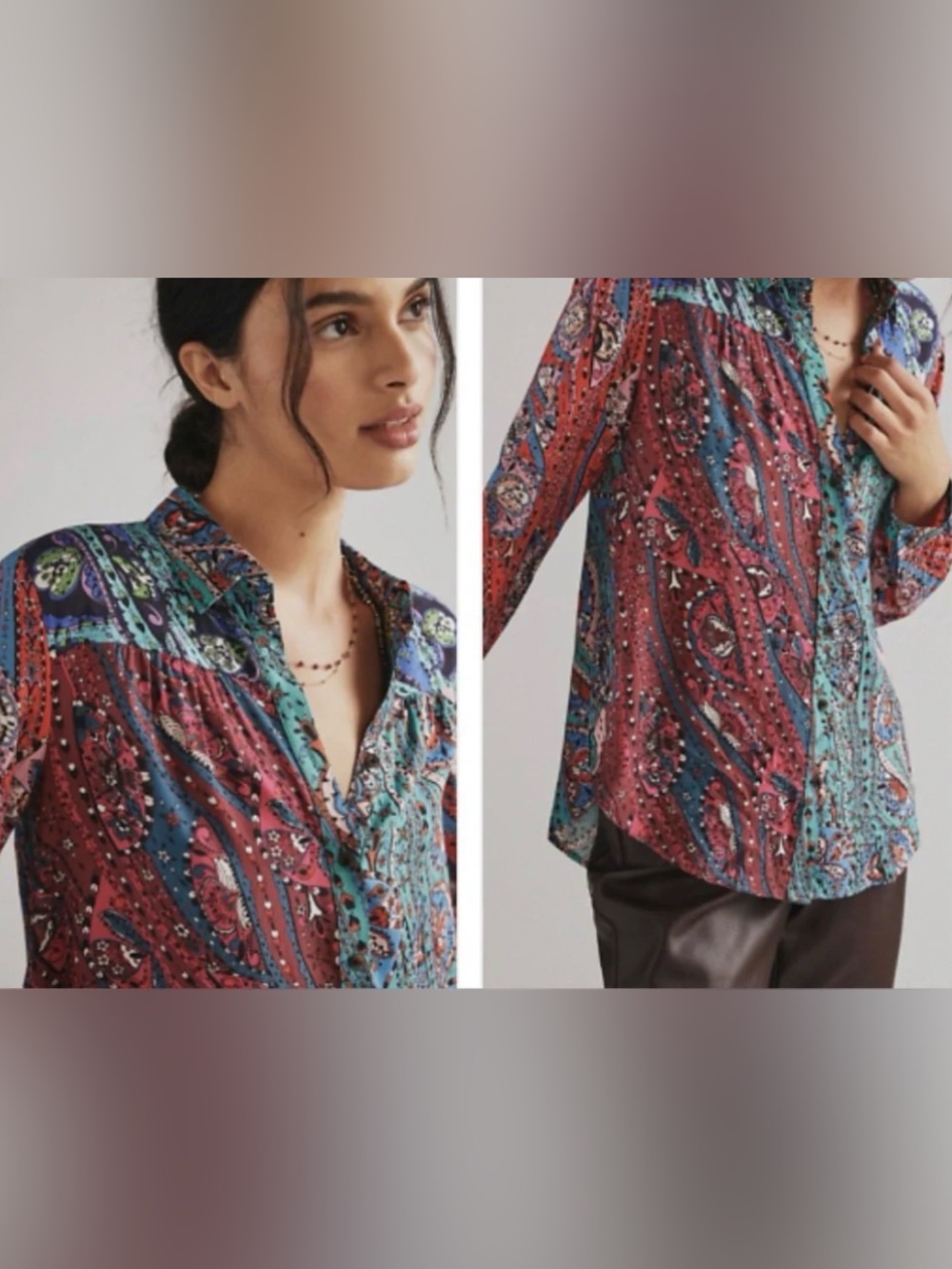 Anthropologie x Maeve The Paz
Button Down Patchwork Paisley Boho Shirt Top Sz:XS - Picture 4 of 15